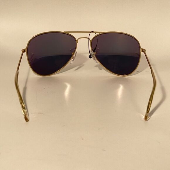 1027 Gold Aviator Sunglasses Gold Mirrored Lenses NWT - Picture 4 of 8